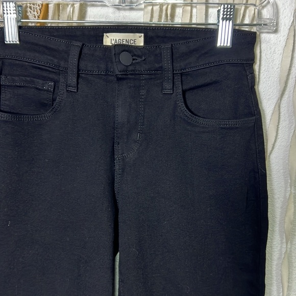 L'Agence Straight Leg Mid Rise Black Jeans size 24 - Picture 4 of 11